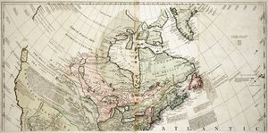 Nordamerika, ca. 1765 (farbige Gravur)