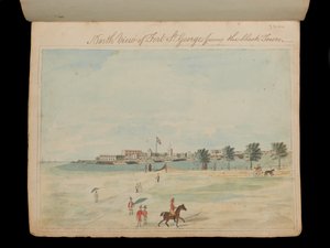 Nordansicht von Fort St. George gegenüber der Schwarzen Stadt von Unknown artist
