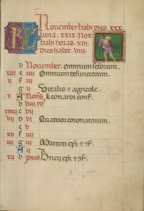 November Kalenderseite; Holzsammeln