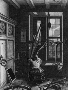 Olaus Romer (Ole), dänischer Astronom (1644-1710) beobachtet die Finsternisse der Jupitermonde von Unknown artist