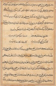 Seite aus Geschichten eines Papageis (Tuti-nama): Textseite von Unknown artist