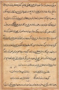 Seite aus Geschichten eines Papageis (Tuti-nama): Textseite von Unknown artist