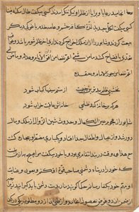 Seite aus Geschichten eines Papageis (Tuti-nama): Textseite von Unknown artist