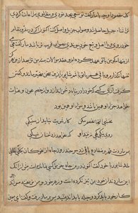 Seite aus Geschichten eines Papageis (Tuti-nama): Textseite von Unknown artist
