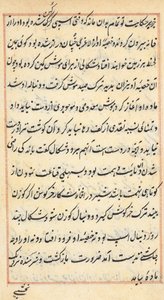 Seite aus Geschichten eines Papageis (Tuti-nama): Textseite von Unknown artist