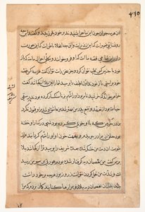 Seite aus Geschichten eines Papageis (Tuti-nama): Textseite von Unknown artist