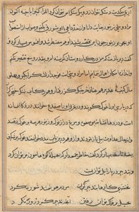 Seite aus Geschichten eines Papageis (Tuti-nama): Textseite von Unknown artist