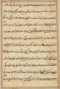Seite aus Geschichten eines Papageis (Tuti-nama): Textseite von Unknown artist