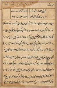 Seite aus Geschichten eines Papageis (Tuti-nama): Textseite von Unknown artist