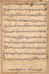 Seite aus Geschichten eines Papageis (Tuti-nama): Textseite von Unknown artist