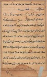 Seite aus Geschichten eines Papageis (Tuti-nama): Textseite von Unknown artist