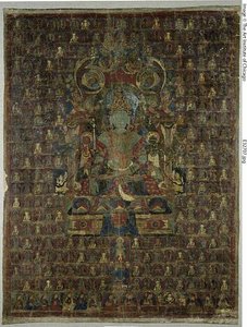 Gemaltes Banner (Thangka) der Bon-Gottheit Tonpa Shenrap von Unknown artist