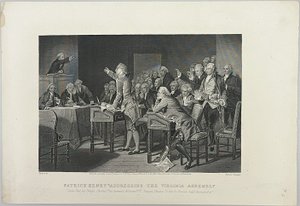 Patrick Henry spricht zur Virginia-Versammlung