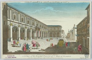 Guckkasten, Blick auf die Piazza des Krankenhauses von St. Mari in Florenz, Nr. 48