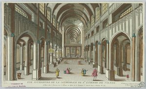 Guckkasten, Innenansicht der Kathedrale von St. Etienne de Vienne; Chereau - Er führt auch ein Geschäft für alle Arten von Papierrollen