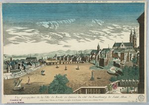 Guckkasten, Vue Perspective de la Ville de Basle en Suisses du Cote du Fauxbourg de Saint Alban, No. 33
