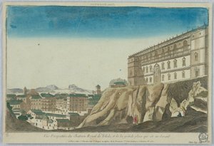 Guckkasten, Perspektivische Ansicht des Königlichen Schlosses von Toledo und des großen Platzes davor