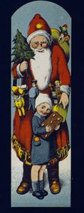 Weihnachtsmann, Karton verteilt in der Verpackung von Lebkuchen. Ende 19. Jahrhundert