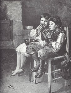 Arme Jungen beim Essen, Ende des 19. Jahrhunderts von Unknown artist