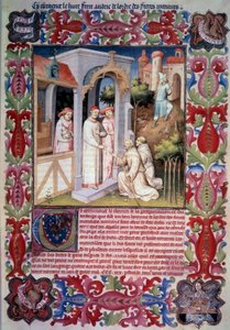 Papst Johannes XXII. beauftragt Odoric von Pordenone (Franziskaner) mit der Mission der Evangelisierung Übersee von Unknown artist
