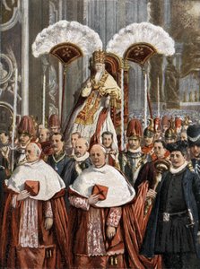 Papst Leo XIII. (Leone 13) (Gioacchino Pecci 1810-1903) in der Basilika St. Peter in Rom.