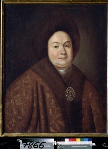 Porträt der Zarin Eudoxia Feodorovna Lopukhina, Ehefrau von Peter I. von Russland von Unknown artist