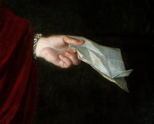 Porträt von Kardinal de Cambout de Coislin (1636-1706), Bischof von Orléans, Prior von Longpont (Detail)
