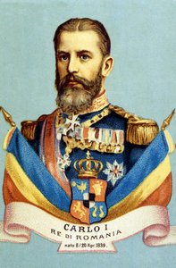 Porträt von Karl I. (Carol I) (1839-1914), König von Rumänien. Chromolithografie des 19. Jahrhunderts von Unknown artist