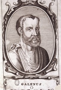Porträt von Claude Galien (Klaudios Galenos oder Claudio Galeno oder Claudius Galenus oder Galen, ca. 131 - ca. 201), griechischer Arzt. Gravur aus dem 18. Jahrhundert