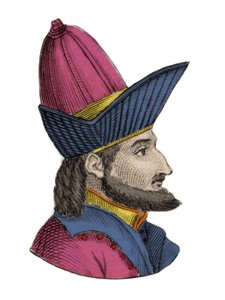 Porträt von Konstantin XI (oder XII) Palaiologos, bekannt als Dragases (Konstantin XI Palaiologos) (1404-1453), byzantinischer Kaiser. Gravur des 19. Jahrhunderts.