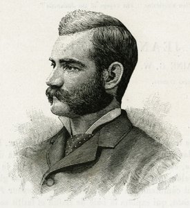Porträt von Danenhower, zweiter Leutnant der La Jeannette-Crew, für die Mission Nord. Gravur zur Illustration „Le voyage de la Jeannette“.