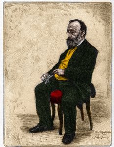 Porträt von Gottfried Keller (1819-1890), deutschsprachiger Schweizer Schriftsteller und Dichter von Unknown artist
