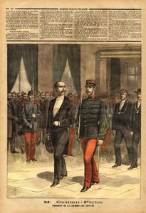 Porträt von Jean Casimir-Perrier (Casimir Perrier, Casimir Perrier, Casimir-Perrier) (1847-1907), neuer Präsident der Abgeordnetenkammer. Gravur in „Le petit journal“ 28/01/1893. Selva-Sammlung