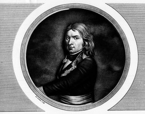 Porträt von Jean Etienne Championet, französischer General (1762-1800). Gravur in Vollständige Sammlung historischer Gemälde der Französischen Revolution, in drei Bänden. 1804.