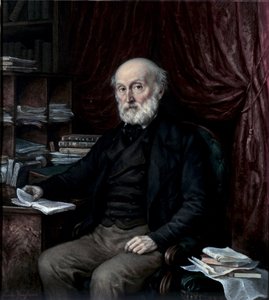 Porträt von Jean Pierre Vieusseux (1779-1863), Kulturfreund und Geschäftsmann, Gründer des Florentiner Lesekabinetts, anonymes Gemälde des 19. Jahrhunderts