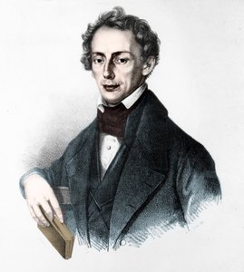 Porträt von Johann Christian Doppler (1803-1853), österreichischer Physiker. Gravur aus dem 19. Jahrhundert von Unknown artist