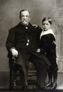 Porträt von Louis Pasteur (1822 - 1895) und seinem Enkel Louis Pasteur Vallery-Radot im Jahr 1893 von Unknown artist