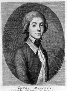 Porträt von Luigi Marchesi (1754 - 1829), auch bekannt als Marchesini, italienischer Kastrat.