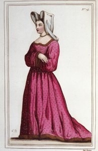 Porträt von Marguerite de Sassenage, Dame von Beaumont (ca. 1449 - 1491). Mätresse von Ludwig XI. Gravur aus dem Jahr 1830.