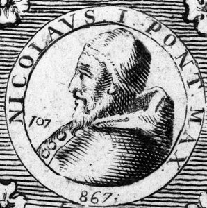 Porträt von Papst Nikolaus I. der Große (858-867)