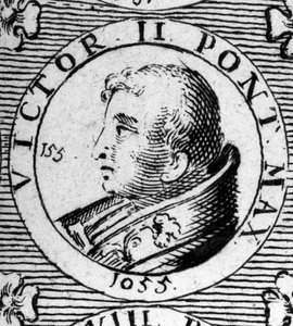 Porträt von Papst Viktor II. (oder Viktor 2, gestorben 1057).