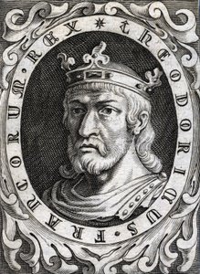 Porträt von Thierry II (? - 613), König von Burgund und Austrasien. von Unknown artist
