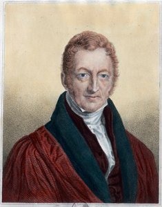 Porträt von Thomas Malthus (1766 - 1834), englischer Ökonom und Pastor. Gravur des 19. Jahrhunderts. Private Sammlung