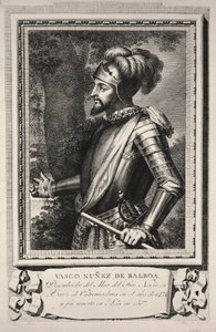 Porträt von Vasco Núñez de Balboa (Gravur) von Unknown artist