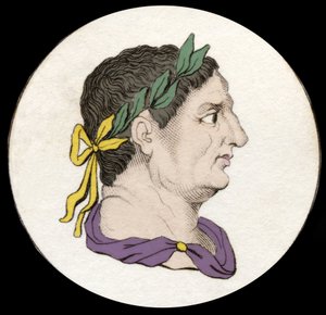 Porträt von Vitellius (15-69), römischer Kaiser. Gravur des 19. Jahrhunderts von Unknown artist