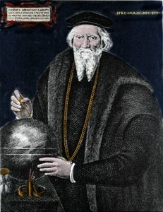 Porträt des Navigators Sebastiano Caboto (Sebastien Cabot) (1476 - 1557), der mit seinem Vater Labrador und Neufundland entdeckte. Gravur von Unknown artist