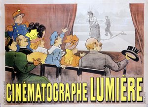 Plakat für den Kinematographen der Brüder Lumière für den Film „Der begossene Gärtner“, Ende des 19. Jahrhunderts von Unknown artist
