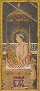 Posthumes Porträt von Kaiser Jahangir unter einem Baldachin (recto) von Unknown artist