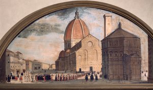 Prozession auf dem Platz der Kathedrale Santa Maria del Fiore, Florenz