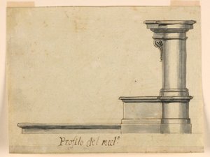 Projekt: Seitenansicht des Gebetshockers von Unknown artist